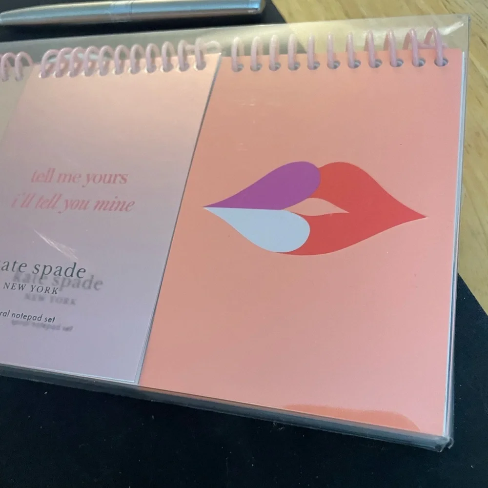 Kate Spade Heart Lips Spiral Notebook Set of 3 Super Cute, Pocket Size NEW NWT